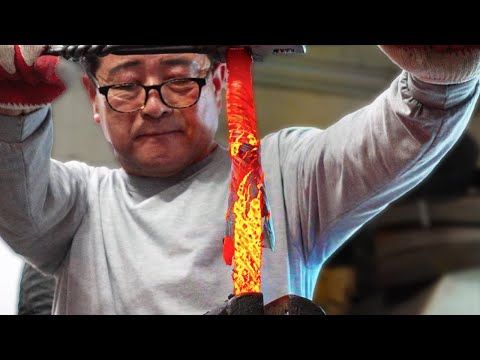 Korea's Top Handmade Knife Master. Process of Making Legendary Carbon Damascus Knife. [4K Full]