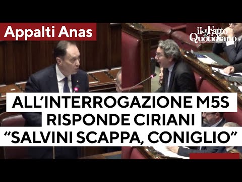 Appalti Anas, all'interrogazione M5s replica Ciriani. Santillo: &quot;Fa da parafulmine, Salvini scappa&quot;