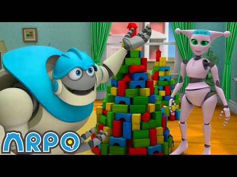 ARPO The Robot | ARPO Vs Nannybot GIANT Building Blocks | Funny Cartoons for Kids | Arpo and Daniel