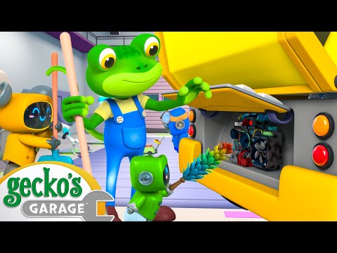 Smoky Engine Clean Up | Gecko the Mechanic | Vehicle Repair Cartoons | Buses, Trucks and Cars