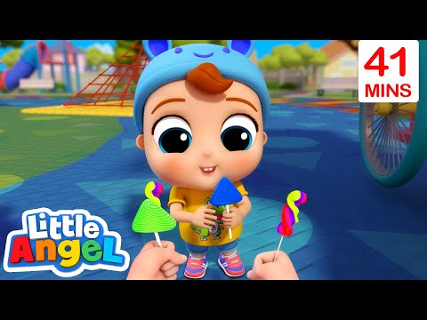 Red, Orange &amp; Green Lollipop Party |  Little Angel Color Songs &amp; Nursery Rhymes | Learning for Kids