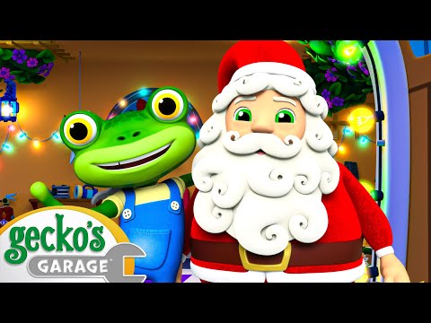 Santa Gecko | Gecko the Mechanic | Vehicle Repair Cartoons | Buses, Trucks and Cars