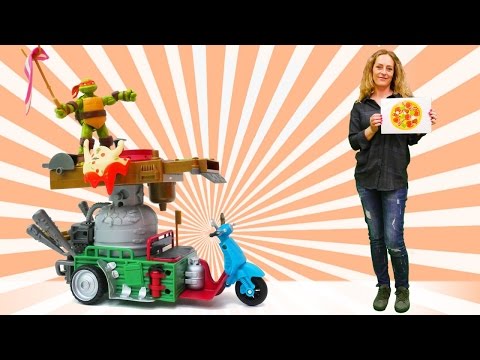 Nicole und die Ninja Turtles machen Pizza aus Knete. Kinderfilm auf Deutsch