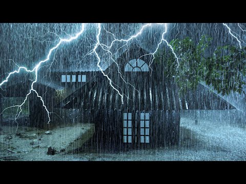 99% of YOU will SLEEP INSTANTLY | Terrible Rainstorm &amp; Powerful Thunder on Tin Tent Roof at Night