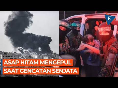 Asap Mengepul di Langit Gaza Saat Gencatan Senjata Diperpanjang