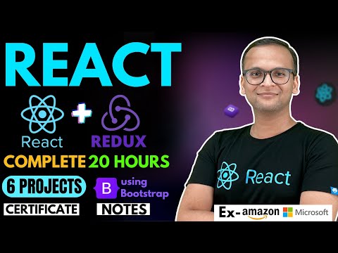 🚀🔥 Complete React &amp; Redux Tutorial (2023) with Projects | Notes | Free Certification