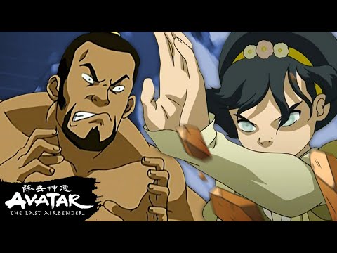 Toph Fights Earthbending Wrestlers to Save Aang ⛰ Full Scene | Avatar: The Last Airbender