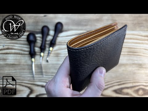 Making a Bifold wallet from vegetable tanned leather Buffalo by 