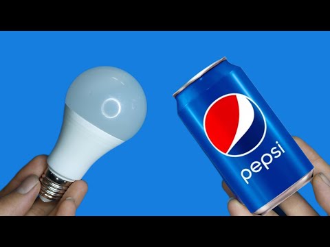 Creative way to repair LED lamp with soda can