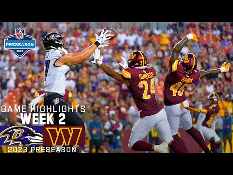 Baltimore Ravens vs. Washington Commanders | 2023 Preseason Week 2 Game Highlights