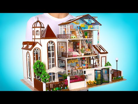 Adding A NEW 3-STORY Miniature Wooden House To Our Collection!