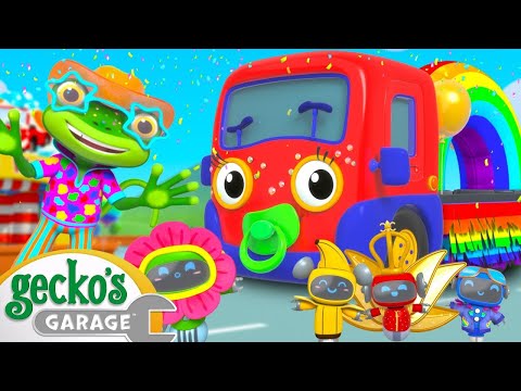 Rainbow Carnival Dress Up | Gecko's Garage | Buster and Friends | Kids Cartoons