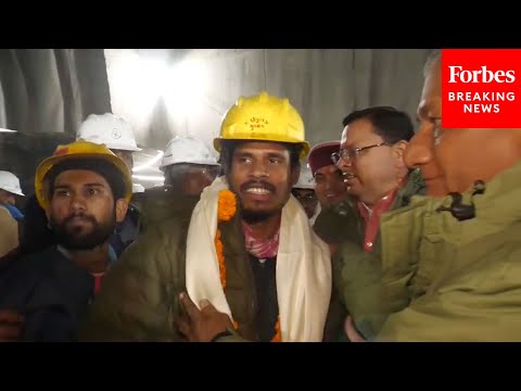 WATCH: Workers Freed From Himalayan Tunnel Celebrate With Emergency Crews