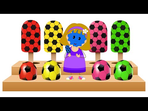 Best Learning Videos for Toddlers | Ep 4 - Colors for Children to Learn with Soccer Balls, Ice Cream