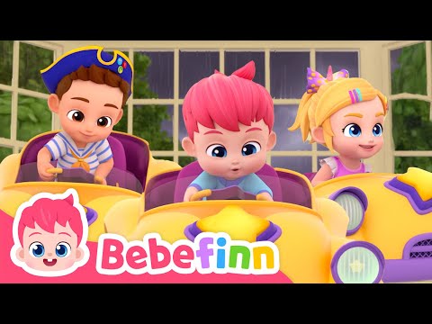 Go Away Rain!☔️ Baby Cars are COMING! | Bebefinn and Baby Shark | Nursery Rhymes &amp; Kids Songs