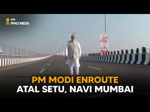 Prime Minister Narendra Modi enroute Atal Setu, Navi Mumbai