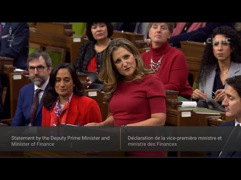 Finance Minister Chrystia Freeland delivers the 2023 fall economic statement &ndash; November 21, 2023