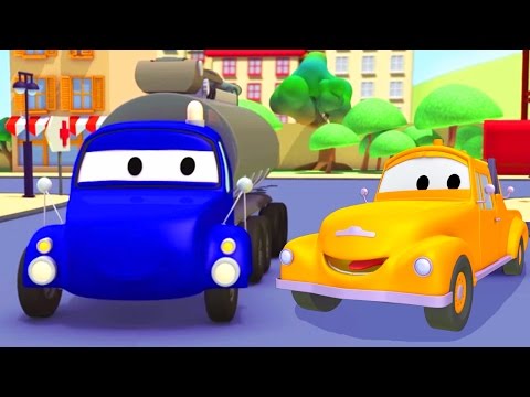 Tom the Tow Truck and the Tanker Truck and their friends in Car City