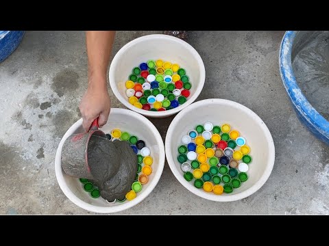 plastic bottle garden ideas / cement craft ideas / plastic bottle craft ideas / diy plastic bottle