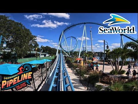 Pipeline: The Surf Coaster 4K POV - SeaWorld Orlando