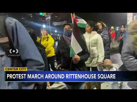 Anti-Israel protesters march around Philadelphia's Rittenhouse Square