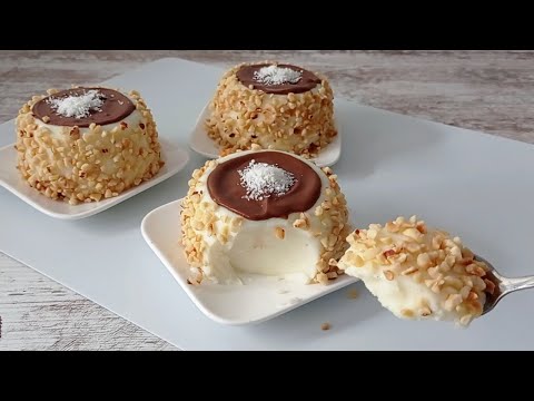 Cheap dessert WINTER СAPS! Very tasty, fast! WITHOUT baking, gelatin and eggs, melts in your mouth!