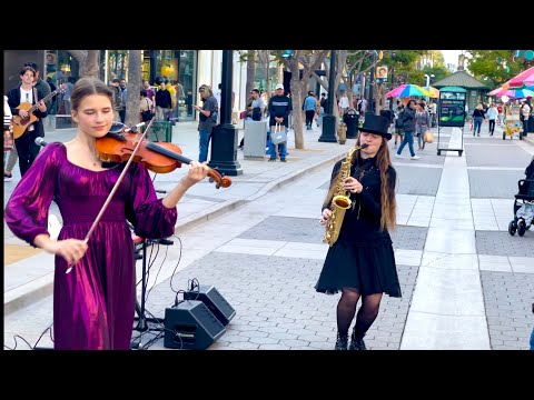 Karolina Protsenko &amp; Avelina Kushnir -Violin and Saxophone cover (B&eacute;same mucho)