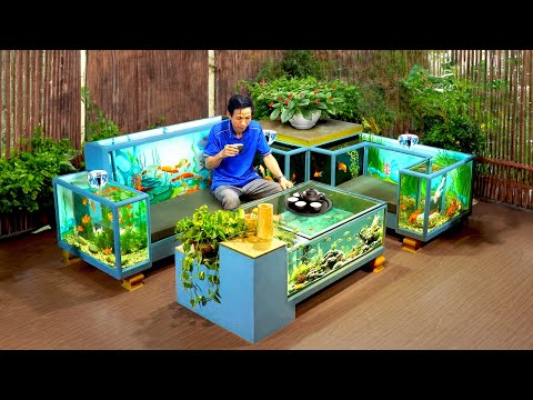 WOW! Unique coffee table aquarium idea for living room | How to DIY