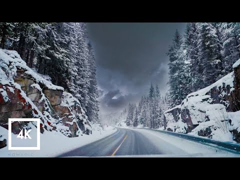 Relaxing Snowy Drive in Norway | Olden to Geirangerfjord, Driving Sounds for Sleep and Study ASMR