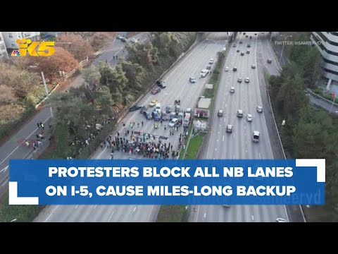 Protesters calling for ceasefire in Gaza block all NB I-5 lanes in Seattle