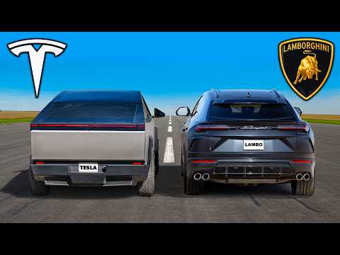 Tesla Cybertruck v Lamborghini Urus: DRAG RACE