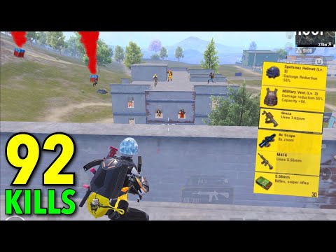 92 Kills😱NEW BEST LOOT GAMEPLAY in APARTMENTS🔥PUBG Mobile