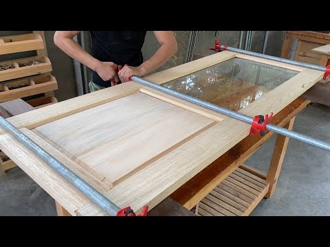 Build Wooden Room Doors To Replace The Old Aluminum Doors // How To Build Wooden Doors With Glass