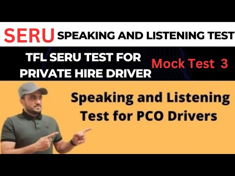 SERU Speaking and listening mock 3 test for PCO drivers  | TFL SERU test 2023 | SA PCO SERU training