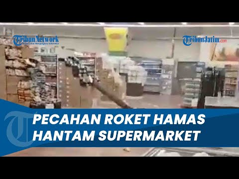 MENGERIKAN! Supermarket Israel Hancur Terhantam Bongkahan Roket Besar Hamas di Ashdod