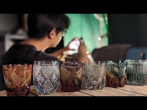 The process of making an Edo-Kiriko. The Japanese Finest glass craftsman.