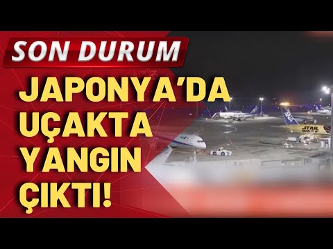 SON DURUM! Japonya'da u&ccedil;akta yangın &ccedil;ıktı!