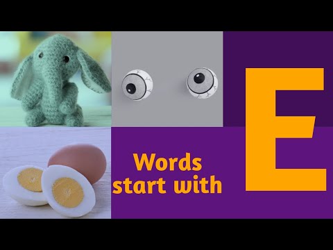 Letter &amp;quot;E&amp;quot; words with pictures | 20 words start with letter E | Educational videos for school kids |