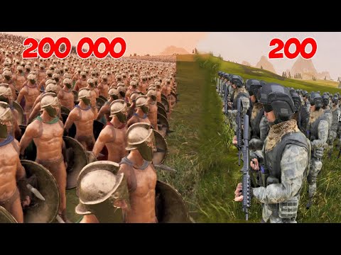 200 MODERN SOLDIERS vs 200 000 SPARTANS - Ultimate Epic Battle Simulator 2 | UEBS 2