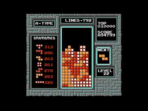 Nes Tetris: level 256 in 