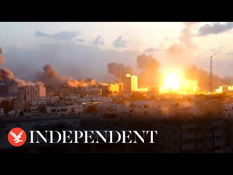 Massive explosions in Gaza as Israel launches airstrikes in response to Hamas attack