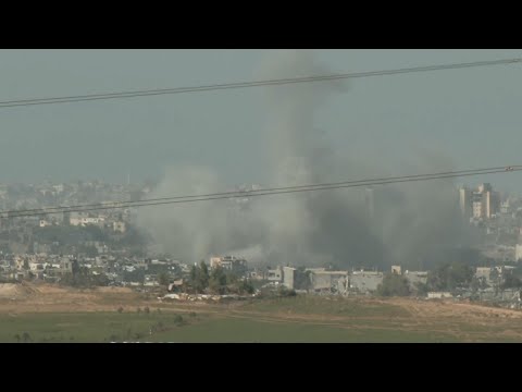 Smoke rises from Gaza Strip as Israeli military continues operation against Hamas militants