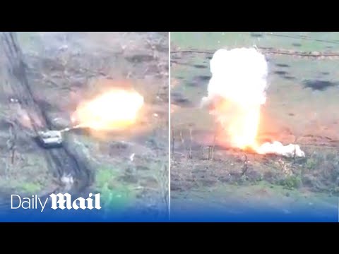 Ukraine T-64BV hits and destroys Russian T-72B3 whilst being ambushed by enemy anti-tank missiles