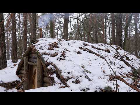 from abandoned to cozy , build underground abandoned dugout survival shelter , no talking