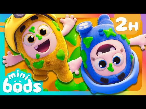 Pogo and Bubbles Get SLIMED! 😮 | 🌈 Minibods 🌈 | Preschool Learning | Moonbug Tiny TV