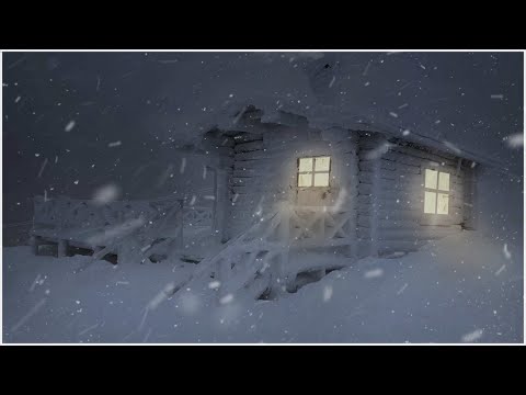 Snowstorm at a Frozen Wooden Hut┇Howling Wind &amp; Blowing Snow┇Freezing Snowstorm Sounds for Sleeping