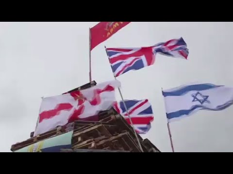 Northern Irish Catholics Burn Israeli Flags