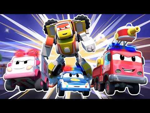 SUPER ROBOT teams up with the RESCUE SQUAD! | Robot &amp; Firetruck Transform