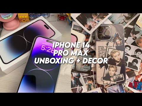 iphone 14 pro max unboxing (deep purple)  | unboxing + case decor ⭐️ (𝒂𝒆𝒔𝒕𝒉𝒆𝒕𝒊𝒄)