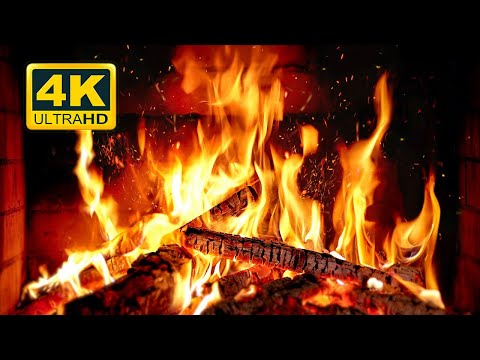 🔥 Cozy Fireplace 4K (12 HOURS). Fireplace with Crackling Fire Sounds. Fireplace video for TV 4K